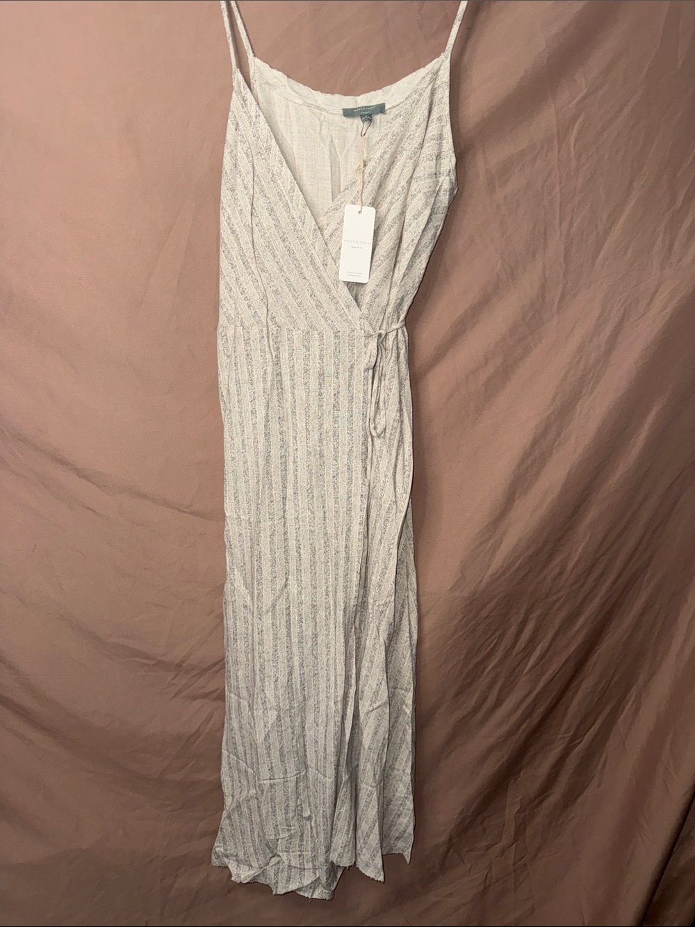 NWT Grade & Gather Women’s Small Wrap Dress with Spaghetti Straps & Pockets